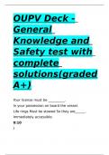 OUPV Deck - General Knowledge and Safety test with complete solutions(graded A+).