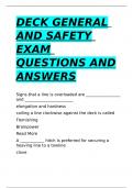 DECK GENERAL AND SAFETY EXAM QUESTIONS AND ANSWERS