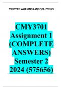 CMY3701 Assignment 1 (COMPLETE ANSWERS) Semester 2 2024 (575656) - DUE 12 August 2024 ; 100% TRUSTED Complete, trusted solutions and explanations..