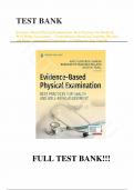 Test Bank - for Evidence-Based Physical Examination: Best Practices for Health & Well-Being Assessment – Comprehensive Book for Teaching Physical and Health Assessment Techniques 1st Edition by Kate Gawlik