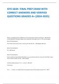 ISYE 6644- FINAL PREP EXAM WITH  CORRECT ANSWERS AND VERIFIED  QUESTIONS GRADED A+ (2024-2025)