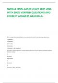 NUR651 FINAL EXAM STUDY 2024-2025  WITH 100% VERIFIED QUESTIONS AND  CORRECT ANSWERS GRADED A+