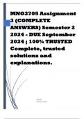 MNO3705 Assignment 3 (COMPLETE ANSWERS) Semester 2 2024 - DUE September 2024 ; 100% TRUSTED Complete, trusted solutions and explanations. 