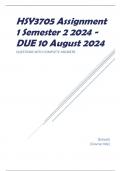 HSY3705 Assignment 1 Semester 2 2024 - DUE 10 August 2024