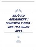 HSY3705 Assignment 1 Semester 2 2024 - DUE 10 August 2024