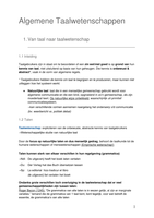 Samenvatting ATW (HB Taal & taalwetenschap + notities + slides)