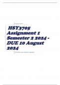 HSY3705 Assignment 1 Semester 2 2024 - DUE 10 August 2024