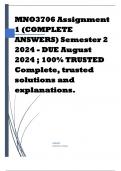 MNO3706 Assignment 1 (COMPLETE ANSWERS) Semester 2 2024 - DUE August 2024 ; 100% TRUSTED Complete, trusted solutions and explanations.