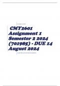 CMY2601 Assignment 1 Semester 2 2024 (701985) - DUE 14 August 2024