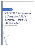 CMY2601 Assignment 1 Semester 2 2024 (701985) - DUE 14 August 2024