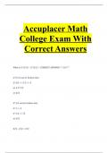 Accuplacer Math College Exam With Correct Answers.