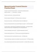 Massachusetts Funeral Director Practical Exam Questions And Answers With Verified Solutions Graded A+