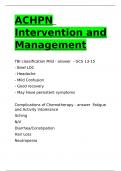 ACHPN Intervention and Management