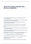 NFHS VOLLEYBALL REVIEW TEST WITH ALL ANSWERS