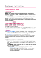 Samenvatting Strategic marketing INCLU EXAMENVRAGEN 