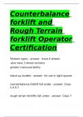 Counterbalance forklift and Rough Terrain forklift Operator Certification