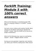 Forklift Training Module 5 with 100- correct answers.