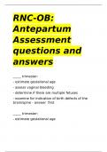 RNC-OB Antepartum Assessment questions and answers