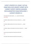 LATEST UPDATED CCIL EXAM | ACTUAL EXAM 2024-2025 NEWEST UPDATE WITH CORRECT EXPERT VERIFIED ANSWERS FOR GUARANTEED EXAM EXCELLENCE | ALREADY GRADED A+