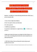 WISE Financial Literacy Certification Practice Questions with Correct Answers