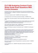 CLC 056 Analyzing Contract Costs Study Guide Exam Questions With Correct Answers