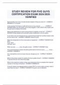 STUDY REVIEW FOR FIVE GUYS  CERTIFICATION EXAM 2024/2025  VERIFIED 