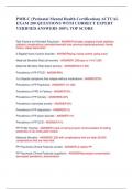 PMH-C (Perinatal Mental Health Certification) ACTUAL  EXAM 200 QUESTIONS WITH CORRECT EXPERT  VERIFIED ANSWERS 100% TOP SCORE