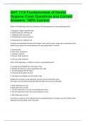 DHT 1115 Fundamentals of Dental Hygiene Exam Questions and Correct Answers. 100% Correct.