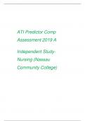 ATI Predictor Comp  Assessment 2019 A    Independent Study- Nursing (Nassau  Community College) 