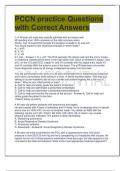 PCCN practice Questions with Correct Answers 