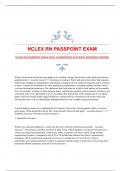 NCLEX RN PASSPOINT EXAM WITH GUARANTEED ACCURATE ANSWERS|VERIFIED