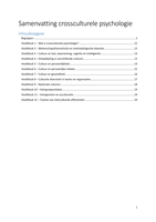 Samenvatting crossculturele psychologie