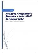 HSY3705 Assignment 1 Semester 2 2024 - DUE 10 August 2024