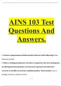 AINS 103 Test Questions And Answers..