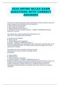 2024 ORTHO NCLEX EXAM QUESTIONS WITH CORRECT ANSWERS