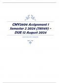 CMY2606 Assignment 1 Semester 2 2024 (781149) - DUE 12 August 2024