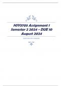 HSY3705 Assignment 1 Semester 2 2024 - DUE 10 August 2024