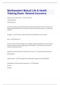 Northwestern Mutual Life & Health Training Exam: General Insurance Questions And Answers With Verified Solutions Graded A+