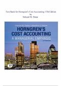 Test Bank for Horngren's Cost Accounting 17th Edition by Srikant M. Datar