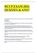 HCCP EXAM 2024 QUIZZES & ANS!!.