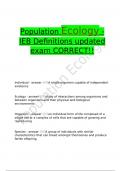 Population Ecology - IEB Definitions updated exam CORRECT!!