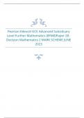 Pearson Edexcel GCE Advanced Subsiduary Level Further Mathematics Paper 28 : Decision Mathematics 2 MARK SCHEME JUNE 2023