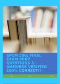 SPCM 200: FINAL EXAM PREP QUESTIONS & ANSWERS VERIFIED 100% CORRECT!!