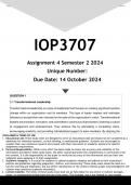 IOP3707 Assignment 4 (ANSWERS) Semester 2 2024 - DISTINCTION GUARANTEED