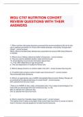 WGU C787 NUTRITION COHORT REVIEW QUESTIONS WITH THEIR ANSWERS