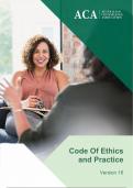 ACA-Code Of Ethics and Practice Version 16