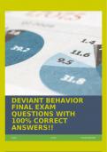 DEVIANT BEHAVIOR FINAL EXAM QUESTIONS WITH 100% CORRECT ANSWERS!!