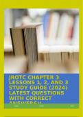 JROTC CHAPTER 3 LESSONS 1, 2, AND 3 STUDY GUIDE (2024) LATEST QUESTIONS WITH CORRECT ANSWERS!!