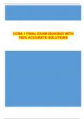 CCNA 1 FINAL EXAM 2024/2025 WITH 100% ACCURATE SOLUTIONS