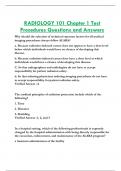 RADIOLOGY 101 Chapter 1 Test  Procedures Questions and Answers